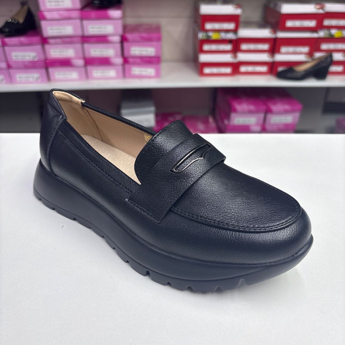 Pantofi Dama 150 Q81 comozi, negri, mocasini