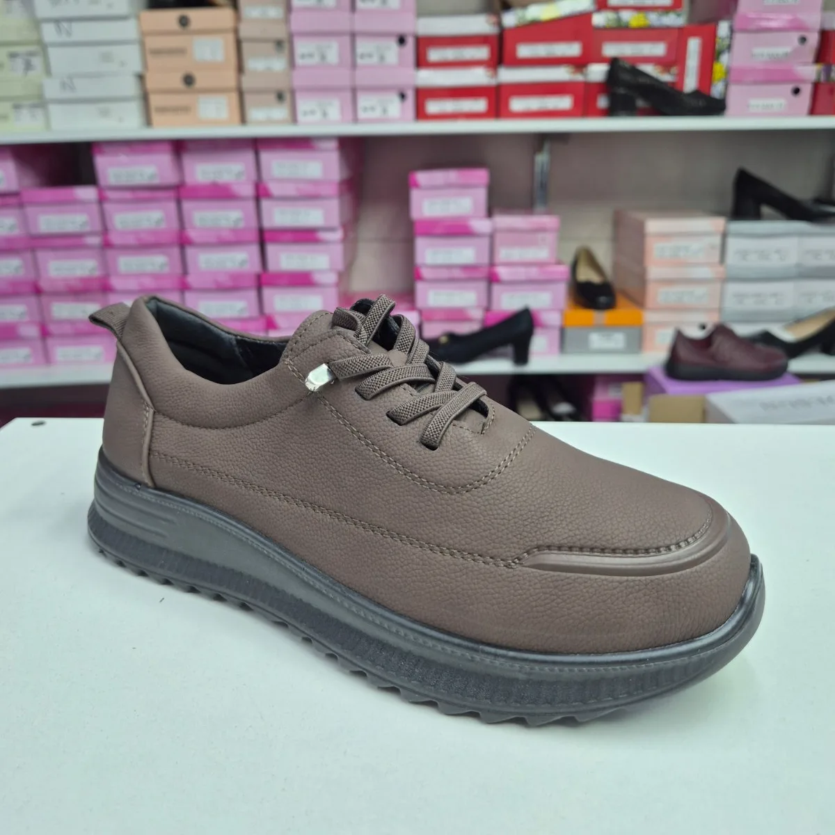 Pantofi Dama 130 comozi, cu siret, maro