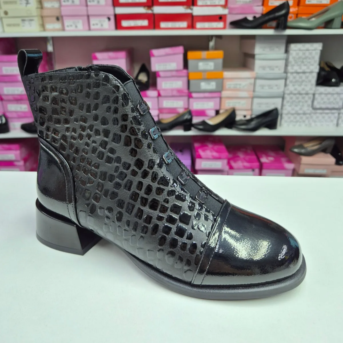 Ghete Dama Negre cu Fermoar si Elastic, Comozi 53622