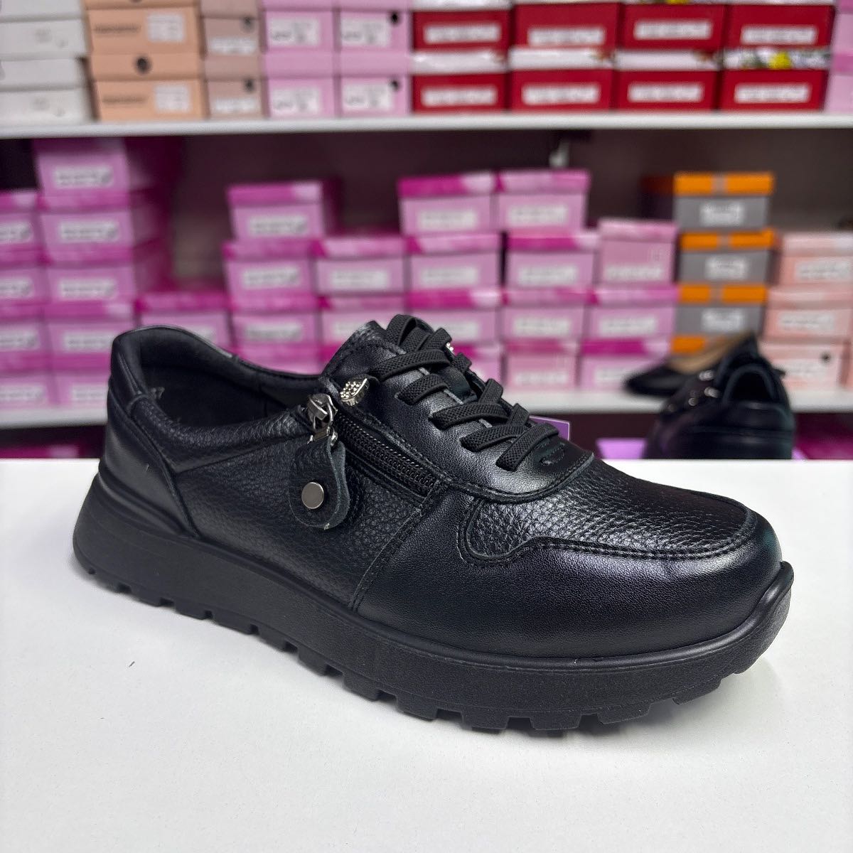Sneakers Dama 150 1383-1 comozi, cu fermoar lateral